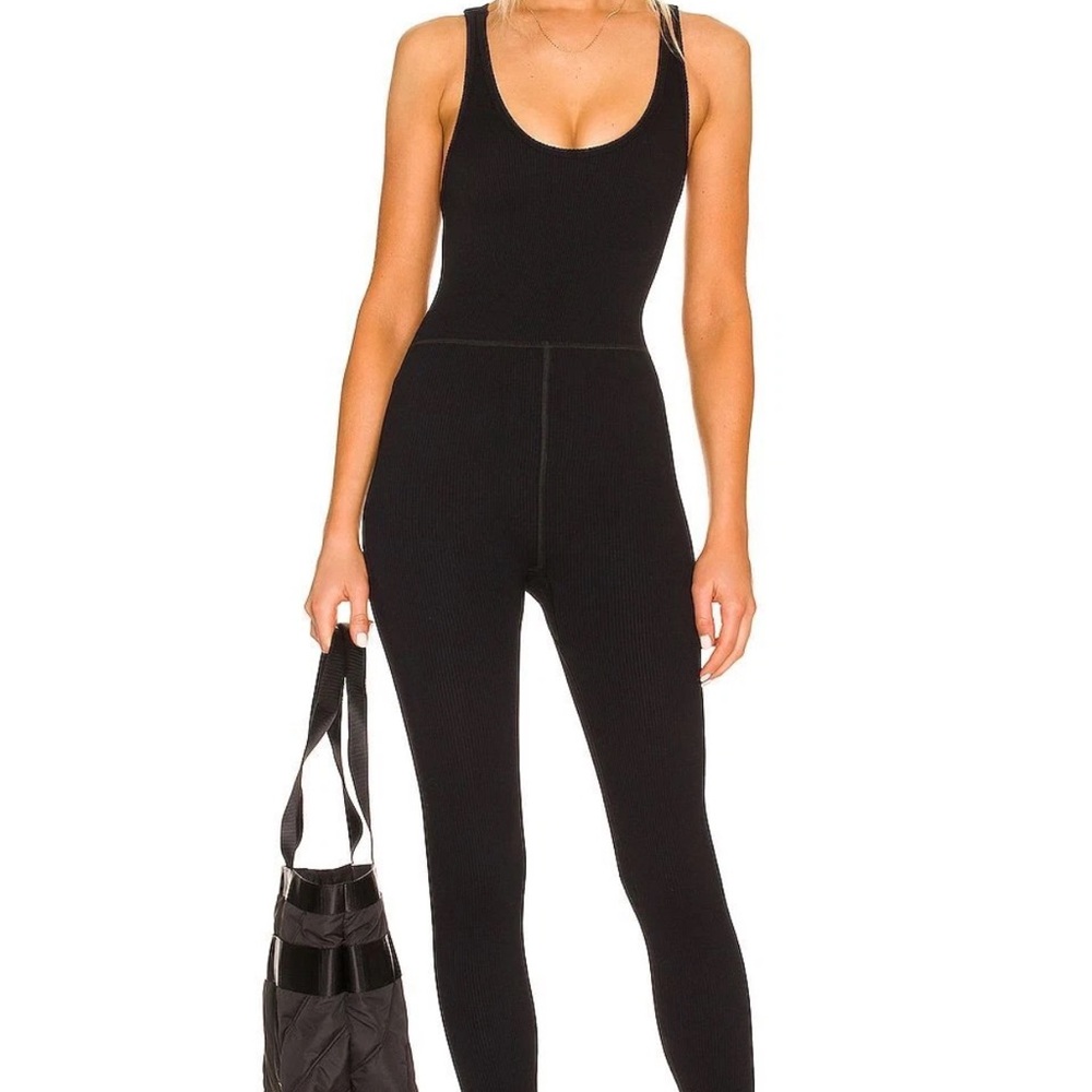 Free People gray Ribbed Tank Jumpsuit